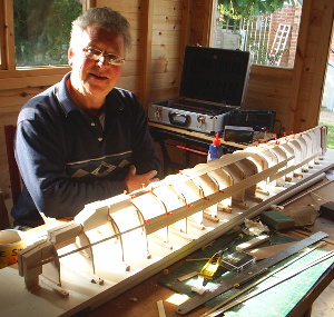 John Edwards building HMS Argonaut